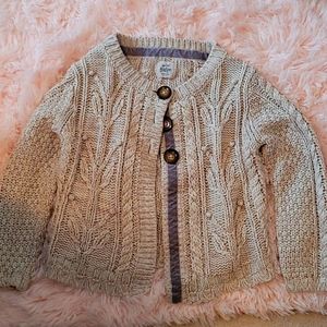 Mini Boden Cable stitch three button sweater